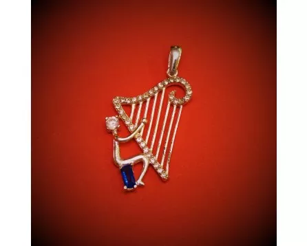 Zebra Music pendant harp, silver, B045 Zebra Music pendant harp, silver, B045