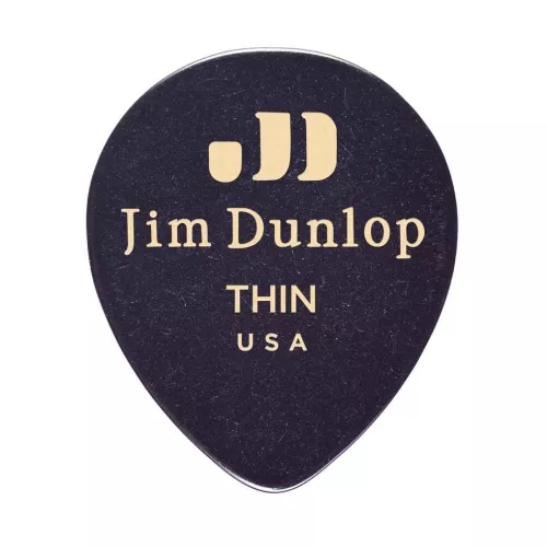Dunlop Genuine Celluloid Teardrop Picks, Player′s Pack, black, thin Dunlop Genuine Celluloid Teardrop Picks, Player′s Pack, black, thin