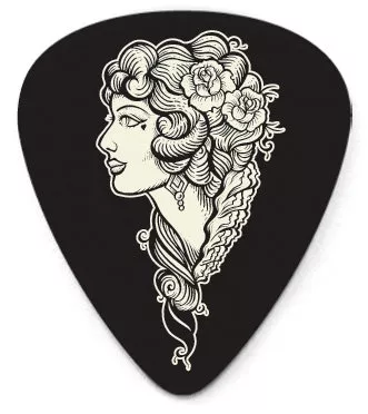 Dunlop Lucky 13 Series III Picks, motive #17 VoodooQueen, black, 0.60 mm Dunlop Lucky 13 Series III Picks, motive #17 VoodooQueen, black, 0.60 mm