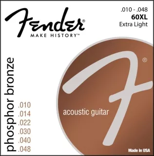 Fender Phosphor Bronze Acoustic Guitar Strings, Ball End, 60xl Fender Phosphor Bronze Acoustic Guitar Strings, Ball End, 60xl