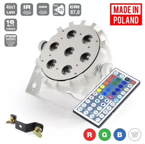 Flash Pro Led Par Slim 7x10w Rgbw 4in1 25° White Housing Ir+ Wireless Dmx Mk2 Flash Pro Led Par Slim 7x10w Rgbw 4in1 25° White Housing Ir+ Wireless Dmx Mk2