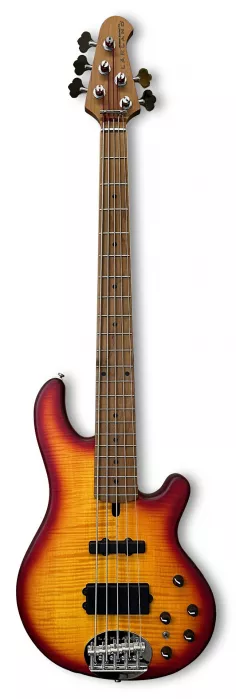 Lakland Skyline 55-02 Deluxe Bass, 5-String - Quilted Maple Top, Cherry Sunburst Satin Lakland Skyline 55-02 Deluxe Bass, 5-String - Quilted Maple Top, Cherry Sunburst Satin