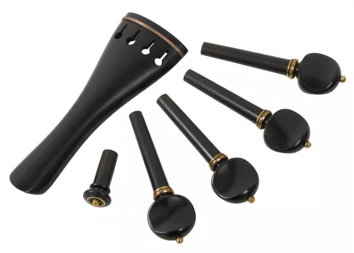 AN violin tailpiece set 4/4 a la Hill ebony, gold fret AN violin tailpiece set 4/4 a la Hill ebony, gold fret