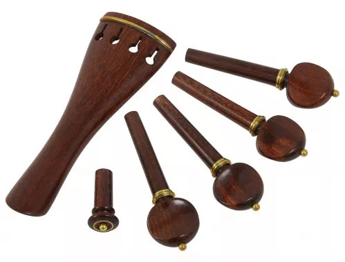 AN violin tailpiece set 4/4 a la Hill rosewood, gold fret AN violin tailpiece set 4/4 a la Hill rosewood, gold fret