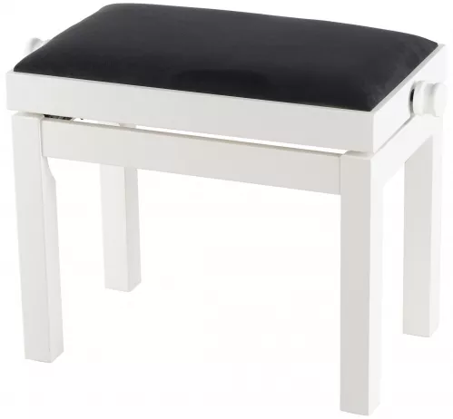 Polonez B-2 piano bench Standard, matte white, black drubbing Polonez B-2 piano bench Standard, matte white, black drubbing