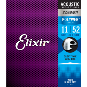 Elixir 11025 PW Custom Light 80/20 Bronze