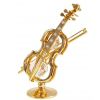 Zebra Music golden mini violin with Swarovski crystals