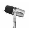 Shure MV7-S mikrofon dynamiczny do podcastów (srebrny)