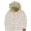Fender Leather Patch Pom Pom Beanie, Tan