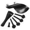 AN violin tailpiece set 4/4 a la Hill ebony, heart, black fret, nickel binding