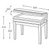 Grenada BG 5 piano bench with drawer, gloss black, leather