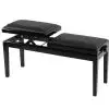 Grenada BG 4 double piano bench, gloss black, vinyl drubbing