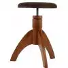 Akmuz adjustable seat round, lockable bright walnut